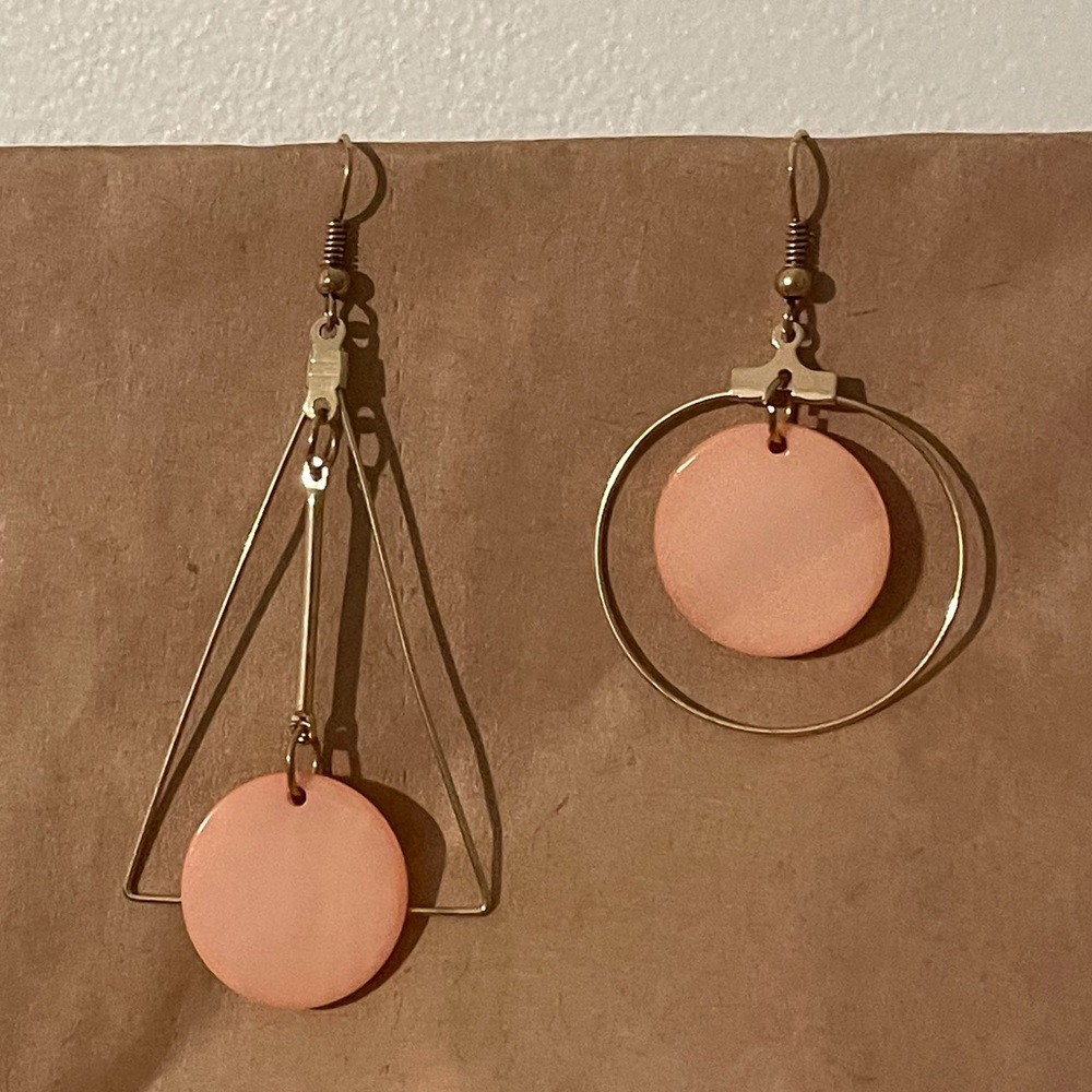 Asymmetric Pink Acrylic Stud Earrings